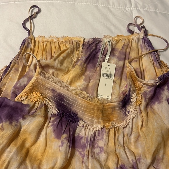 Anthropologie Tie-Dye Mini Tunic Dress Slip Dress Bohemian Festival Ballet core - Picture 6 of 13